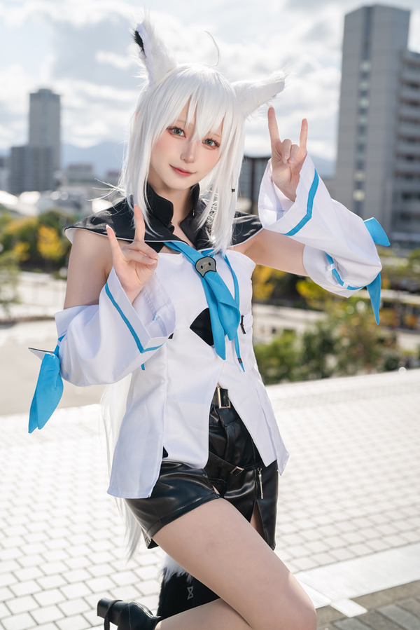 [cosplay] Horo Live“ Shirakami Fubuki” Mofumofu的尾巴和狐狸耳朵很可愛！流行層Tsukiumi Tsukune [9張照片]第二張照片 /圖像